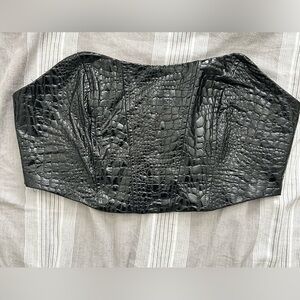 FashionNova, Black , crop corset, faux leather
